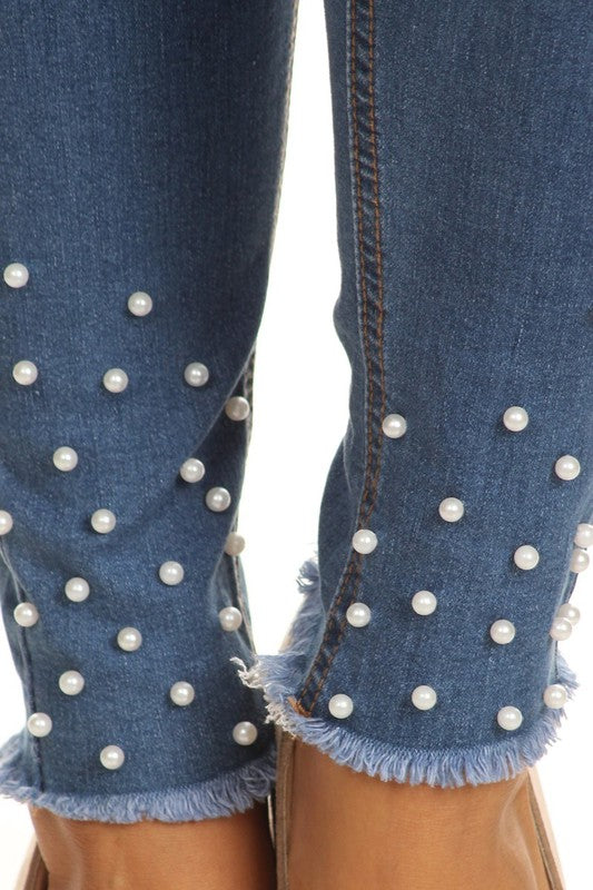 Pearled Ankle Jeans