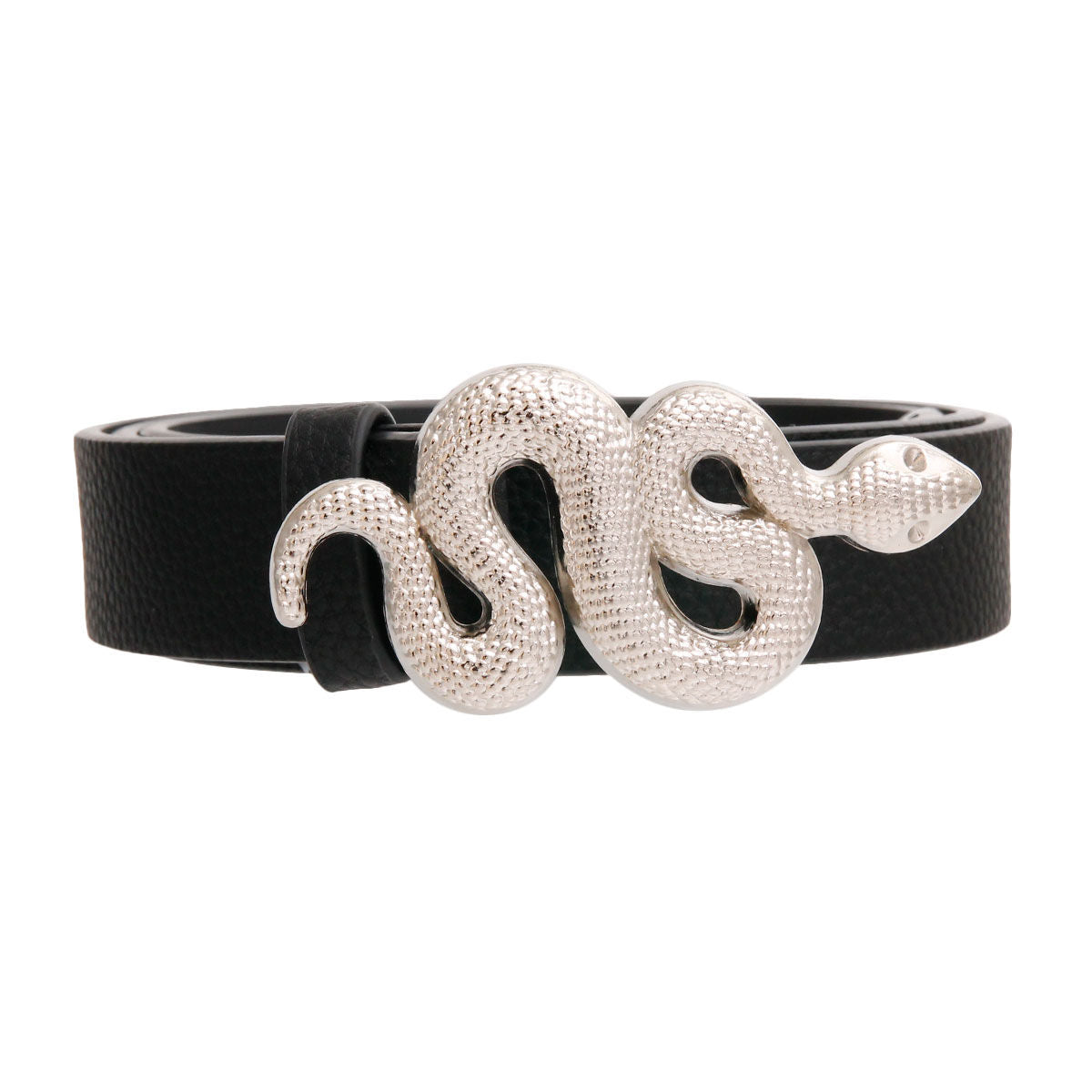 Serpentine Splendor Belt - Black and Silver