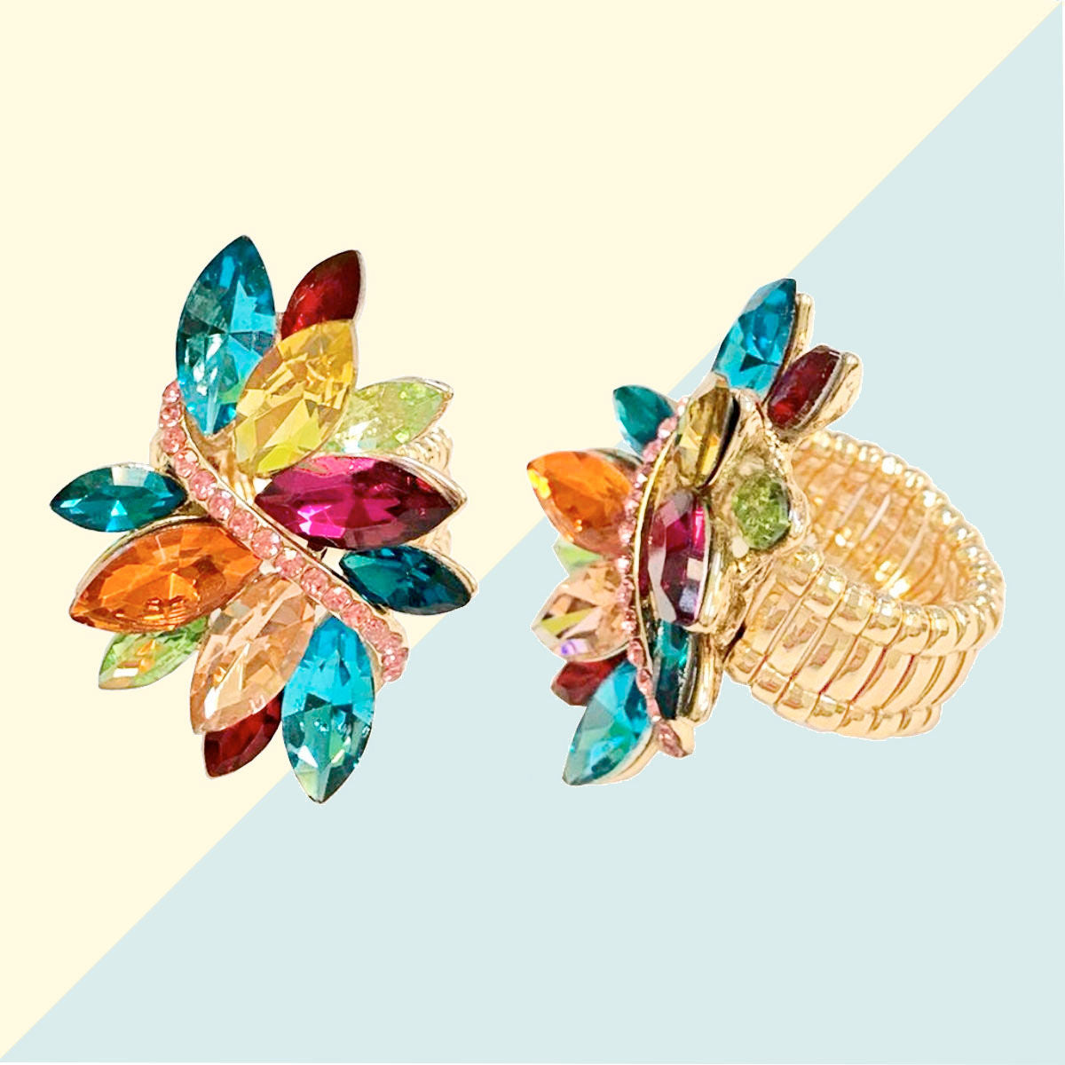 Multi Color Marquise Crystal Ring